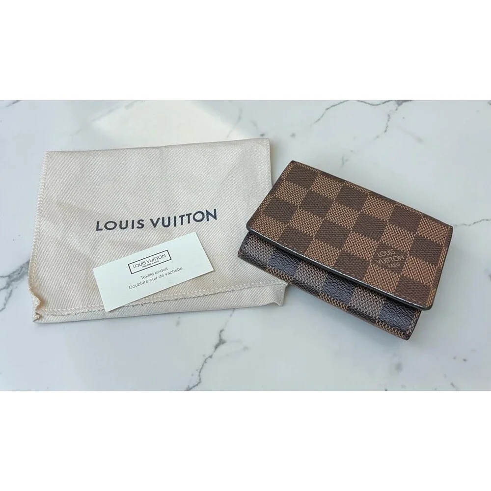 Louis Vuitton Damier Ebene Card Case Duster & Authenticity
